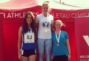 The athlete Rosie Kingston on the Podium at a senior national trials