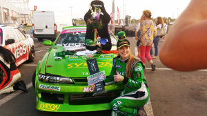 Danielle Murphy with her drifting car