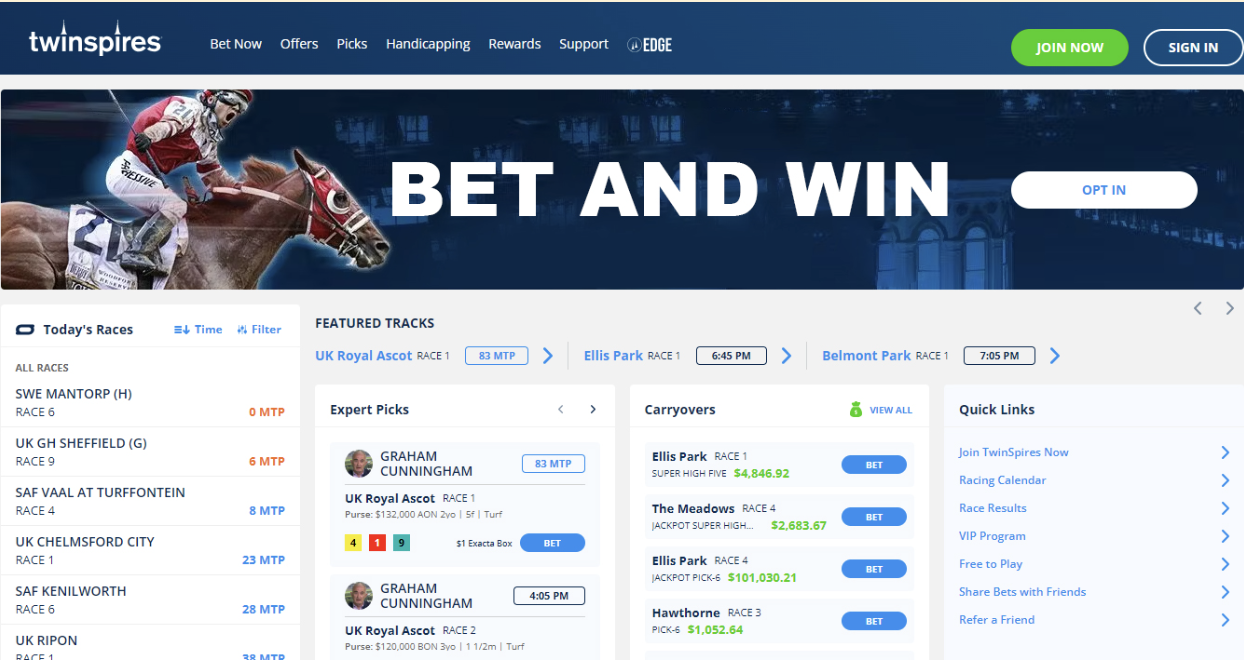 TwinSpires horse race betting online